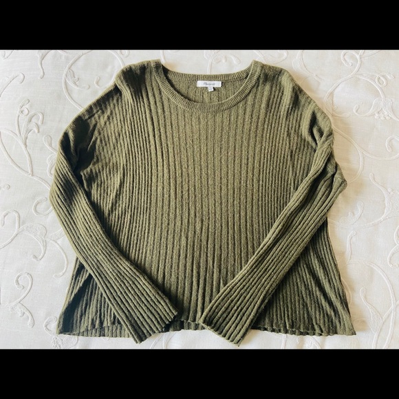 Madewell Green Merino Relaxed Crewneck Sweater - Picture 3 of 5